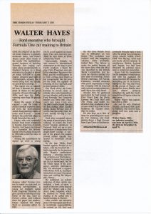 Walter Hayes The Times obituary